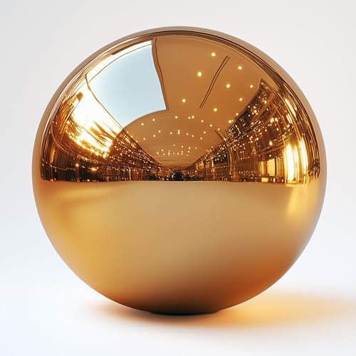 Köhko Dekokugel Gold polierte aus hochwertigem Edelstahl Gartenkugel Teichkugel Gr. 38 cm