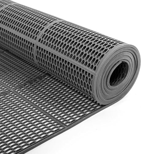 Nisorpa Drainagematte rutschfeste 300x90cm, Antirutschmatten Drainagematten 4mm Dicke Gummimatten Bodenmatten Kommerzielle für Küchen Restaurants Bäder Schwimmbäder Flure Nassbereich Saunamatten