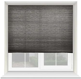 Self-Adhesive Pleated Blinds Stick On Curtains Living Room Blackout Window Curtains (Dim-out Charcoal Grey, 200cm x 200cm)