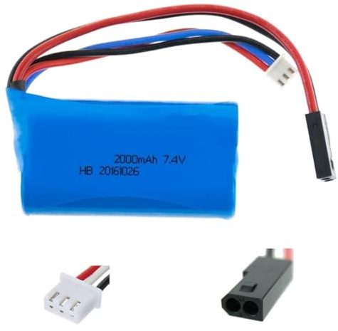 efaso Akku 7,4V / 2000 mAh/Li-Po / 5600 Stecker für SUBOTECH BG1506, BG1507, BG1513 | Hohe Kapazität | Geeignet für Drohnen, Helikopter, M: 67x19x37 mm- 96 Gr, Blau