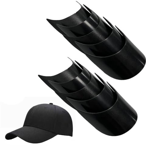 10Pcs 7.1x3 Inch Black Plastic Baseball Cap Visor Insert Tennis Hat Brim Replacement Liner Shaper Hat Accessories for Craft Sewing Caps Making Supplies