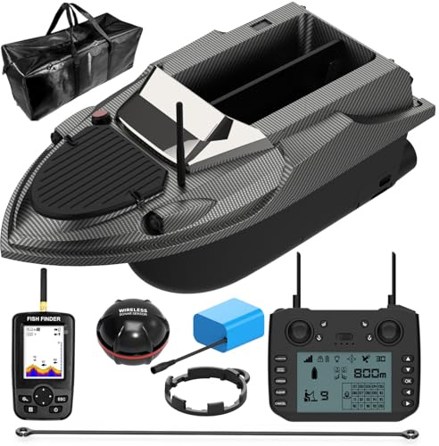 DYJD GPS RC Fishing Bait Boat 800m - Remote Control with GPS Positioning and Automatic Cruise for Carp Fishing (V080-Fishfinder Version)