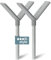 ib style 2er Set Y-Adapter - Erweiterung für Kindergitter, Montage am Treppengeländer, ohne Bohren, Zubehör Treppensicherung für Kinder, Y Spindel aus Metall