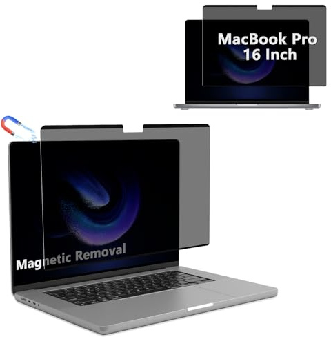 RanBluu Pantalla de Privacidad para MacBook Pro 16 Pulgadas M5/M4/M3/M2/M1 Pro/MAX (2021-2026), Magnético Filtro Privacy Screen Filter, Privacy de Film Extraíble Anti UV Protector de Pantalla