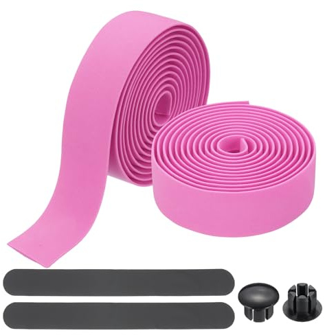 PATIKIL Ruban De Guidon De Vélo, 2 Rouleaux 6.6 Pieds Ruban De Poignée De Vélo Mousse EVA Haute Élasticité Enveloppes De Guidon Confortables Antidérapantes Amortissantes, Rose