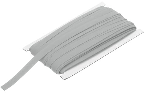 QUARKZMAN 22.5 Meter Schrägband Baumwolle Grau, 1 cm Einfassband zum Nähen, Stoffband für DIY-Projekte, Stricken, Nähen