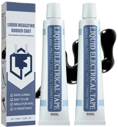 2PCS Insulation Tape Liquid Rubber Waterproof Sealant for Cable Repair - Fast-Drying, Waterproof Electrical Tape for Cable 50mL Tube, Durable, Long-Lasting Protection, Liquid Insulation Glue