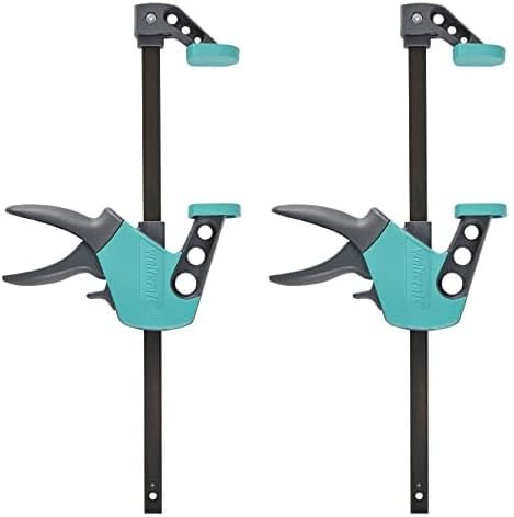 wolfcraft 3021000 - Serre-Joint à une main EASY 75-300 - Saillie 75 mm - Ouverture 300 mm - Force de Serrage max. 90 kg - Garantie 10 ans (Lot de 2)