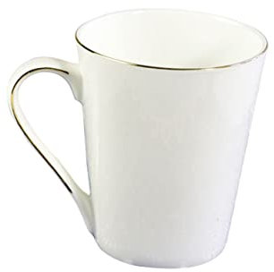 Healifty Gold Rim Mug Ceramic Porcelain Cup for Tea Milk Enjoyment Stylish Drinkware for Birthday Anniversary for Family and Friends