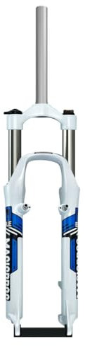 QHYRZE Fourche À Suspension pour VTT 26 Pouces Fourche VTT Débattement 100mm Frein À Disque Frein en V Fourche À Ressort 1-1/8 Tube Droit 28,6 Mm QR 9mm Verrouillage Manuel(Blauw)