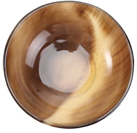 Healvian Natural Horn Shaving Bowl Handcrafted Shaving Soap Cup for Men Smooth Finish for Sensitive Skin for Daily Use