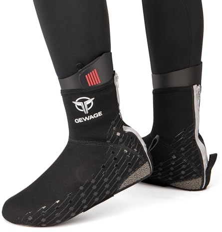 GEWAGE Winter-Überschuhe für Rennrad & MTB – Thermo Fahrrad-Überzieher, atmungsaktiv, Nicht wasserdicht, reflektierendes Logo, verstärkte Ferse & Zehen, Silikon-Grip, S–XXL