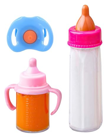 Generisch Magische Flasche | Puppenflasche Mit Nippel | Puppensaftflasche | Baby Puppe Milchfläschchen Mit Verschwindender Milch | Baby-Rollenspielrequisiten Puppe Zubehör Geschenke