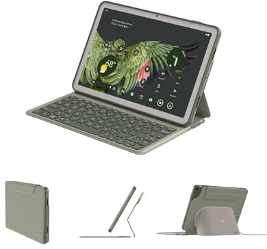 EIP Magnetix Lite Keyboard Case for Google Pixel Tablet 11 inch 2025 | Lightweight detachable keyboard, integrated pen slot, docking friendly case cover, 7-color backlit keys, Gemini key