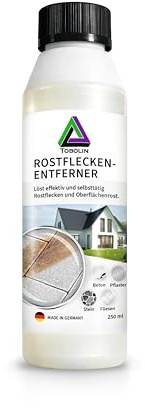 TOBOLIN Rust Stain Remover 250ml - Removes Rust Stains, Iron Deposits and Ferrous Residue on Paving Stones, Patio, Workshop and Garage - for Stone, Concrete and Tiles