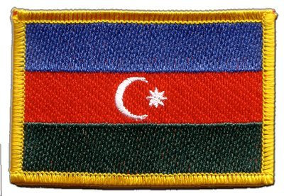 Flaggenfritze Flaggen Aufnäher Aserbaidschan Fahne Patch + gratis Aufkleber