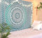THE ART BOX Indie Wandteppich Baumwolle Mandala Wandbehang Deko Teppich Aesthetic Room Decor Dekoration Wandtuch/Strandtuch Wohnzimmer Indische Tücher Schlafzimmer, Türkis, 135x210 Cm