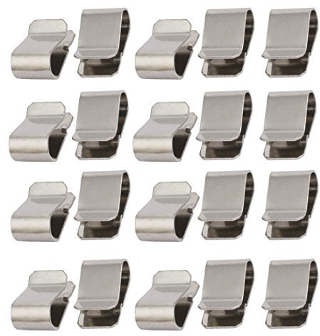sourcing map 20pcs Edelstahl Feder U Clip Silber 21,4 mm x 12 mm DE de