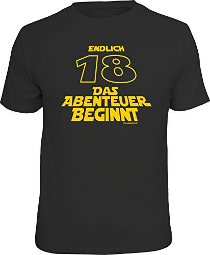 Das Geschenk T-Shirt zum 18. Geburtstag - Endlich volljährig, Abenteuer, S