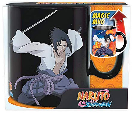 Naruto Shippuden - Keramik Thermoeffekt Tasse Riesentasse 460 ml - Naruto Vs. Sasuke - Geschenkbox