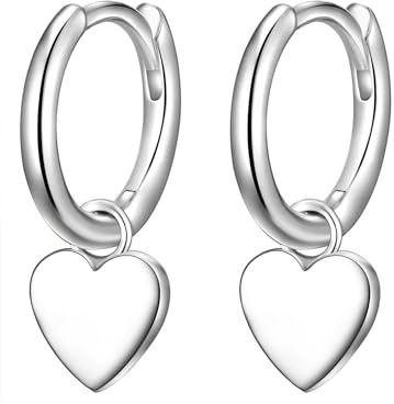 Glanzstücke München Damen Ohrringe 925/- Sterling Silber | rhodiniert, Creolen, Herz