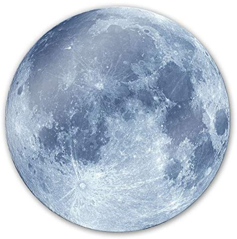 Mond Glasbild Planet Fotokunst auf Glas rund Kinderzimmer Wanddeko Universum Weltall Ø 50cm