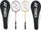 Yonex GR 303 Badmintonschläger aus Aluminium-Mischgewebe mit vollständiger Abdeckung, 2 Stück (rot/gelb)