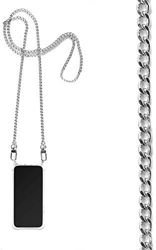 Jalouza Handykette kompatibel mit Apple iPhone 6 Plus / 6S Plus / 7 Plus / 8 Plus, Kette in Silber mit Handy Hülle zum Umhängen, Chain Phone Necklace Designed in Berlin