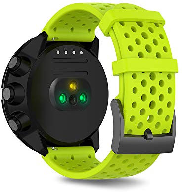 SeaFicco 24mm Cinturini di Ricambio Silicone Cinturino dell'orologio a Sgancio Rapido Compatibile con Suunto 9/9 Baro /7 /D5 /Spartan Sport Wrist HR Baro (L, Lime)