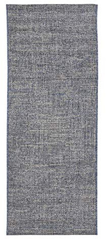 andiamo In- & Outdoor Teppich wetterfest und wasserdurchlässig Flachgewebe Kurzfloor 80 x 200 cm Blau-beige
