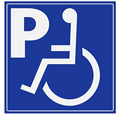 Panneau PVC Handicapé - Personne à mobilité réduite parking handicapés 20x20cm épaisseur 5mm