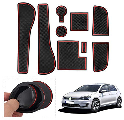 GAFAT Golf 7 7.5 GTI Variant R GTD GTE Gummimatten, Golf 7 Antirutschmatten für Mittelkonsole Armlehne, Getränkehalter Matten, Türnaht rutschfeste Matten