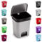 plastific 7.5L Foot Pedal Bin Dustbin Rubbish Paper Waste Kitchen Office Plastic Bins (Silver with Removable Inner Bucket, 7.5L)