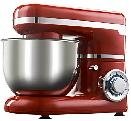 ChengBeautiful Multifunctional Kitchen Mixer Kitchen Stand Mixer 4L Stainless Steel Bowl 1200W Home Professional Chef Machine (Color : Red, Size : 4L)