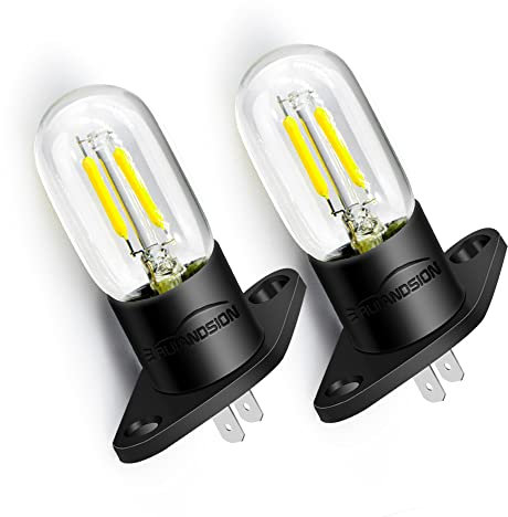 Ruiandsion Z187 Ampoule Micro-Ondes T170 Bornes Droites Base 240V 2A 25W Ampoule LED Micro-Ondes pour Lampe Four Micro-Ondes Poire Universelle, Blanc (Lot de 2)