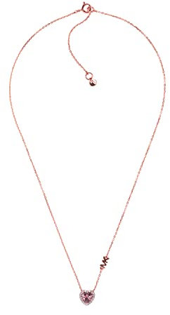 Michael Kors Halskette mit Herzanhänger, Sterlingsilber, Roségold, Einheitsgröße, One Size