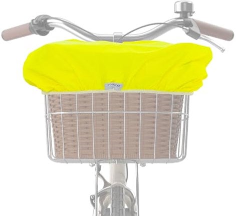 ECENCE Regenschutz Fahrradkorb Gelb Fahrradkorb Abdeckung wasserabweisend, Regenschutzbezug für Fahrradkörbe vorne und hinten, mit Aufbewahrungstasche