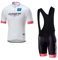 SGCIKER Italien Tour Team Weißes Radtrikot Set für Männer, Sommer Kurzarm-Radtrikot MTB-Bike-Bekleidung Bib Short Kits 9D Gel Pad (3XL)