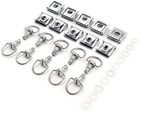 AfterMokit Lot de 10 attaches à dégagement rapide de 1,4 cm pour carénage, boulons et goujons quart de tour avec clips argentés