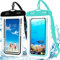 Waoceo 2 Pièces IPX8 Pochette Etanche, Pochette Etanche Smartphone, Protege Telephone Eau, Coque pour Aller sous l'eau Convient Plongée, Natation