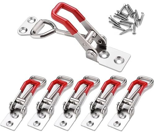IMAGINE 6 Stücke Spannverschluss Kistenverschluss Hochwertiges Metall GH-4001 Klein Kniehebelspanner Verstellbar für Tür FälleTruhen Box Schrank