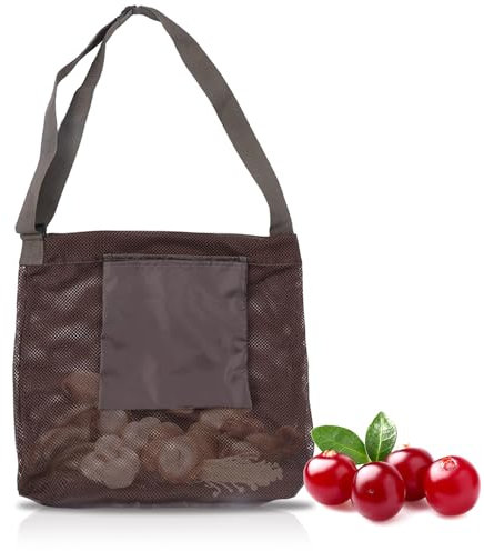 Nikou Fruit Picking Bag, Mesh Mushroom Hunting Large Capacity Foraging Bag Foldable Harvesting Collapsible Gathering for Bushcraft Garden