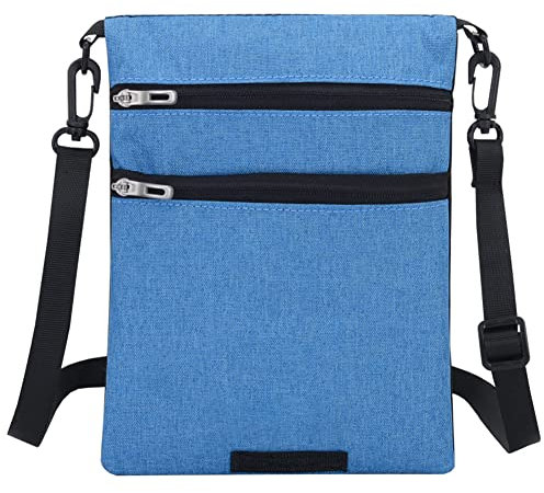 Reisegeldbeutel mit RFID-Schutz, MoreChioce Unisex Brustbeutel Reisepasstasche Multifunktional Brusttasche Wasserdicht Reisepass-Halter Leicht Nackentasche für Kreditkarten Reisepass,Himmelblau