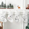 HGUIM Lot de 4 grandes chaussettes de Noël blanches de 49 cm avec revers en fausse fourrure blanche à suspendre, sacs cadeaux pour Noël, décoration de fête de famille