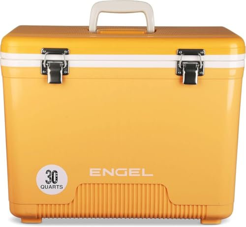ENGEL Cooler Box 28.4 L - Leak-Proof, Air Tight, Drybox Cooler for Camping, Fishing, Hiking,Picnic - Mini Ice Boxes Large Enough for 30 Cans, 48.3 x 31.7 x 36.8 CM Small Cool Box for Drinks and Food