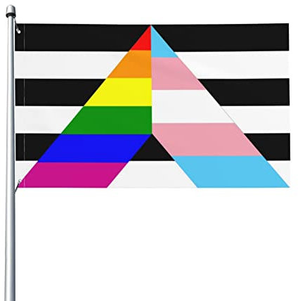 Garden Flag Straight Ally Transgender Rainbow Pride Garten Fahne Lichtbeständige Dekorative Fahnen Langlebig Pride Flag Für Indoor Outdoor Aktivitäten Veranda 90x150 cm