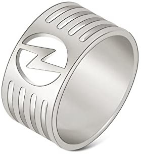 SIPURIS Blitz-Bolzenring für Männer und Frauen, Blitzring, Siegelring, Statement, Verlobung, Ehering, Edelstahl, stapelbar, Fingerring, Schmuck, Geschenke für Geburtstag, 19mm, Edelstahl