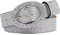 CCAIPU Damen Gürtel - 106X3.5CM, Strassbesatz & Verstellbare Schnalle (Helles Silber)