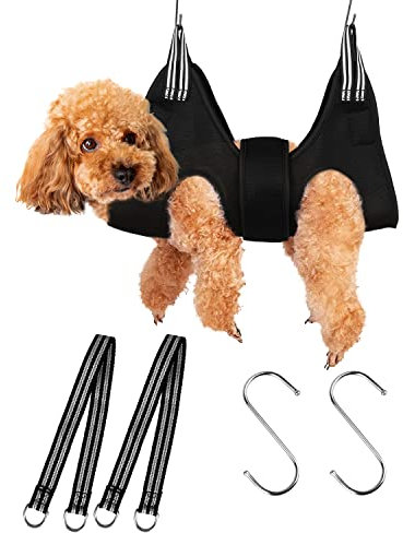 YOKUPOTAC Dog Grooming Hammock, Pet Nail Trimming Harness for Dog and Cat, Pet Grooming Sling with Wide Strap, Breathable Restraint Holder for Small Pet Nail Cutting, Claw Care, Eyes & Ears Care