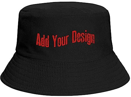 Eimer-Style Cap selber gestalten mit Fototext für Männer und Frauen schwarz, Schwarz , One size